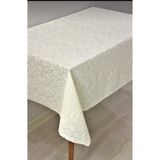 EFEMHOME EV TEKSTİL Dantel görünümlü dikdörtgen Pvc masa örtüsü 120x152-KREM