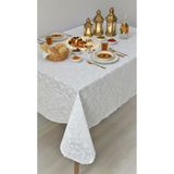 EFEMHOME EV TEKSTİL Dantel görünümlü dikdörtgen Pvc masa örtüsü 120x152 Silinebilir, Su Geçirmez, Leke Tutmaz