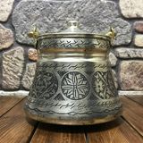 Efemir 2 Litrelik Işlemeli Eskitme Bakır Bakraç