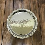 Efemir Dövme Bakır Çirtikli Tepsi 24 cm