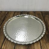 Efemir Dövme Bakır Çirtikli Tepsi 35 cm