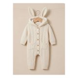 Efemkids BAKLAVA DESENLİ CEPLİ WELLSOFT TULUM 6 Ay,9 Ay,12 Ay,18 Ay,2Y Unisex bebek takım tavşan kulaklı kapüşonlu yenidoğan bebek tulum