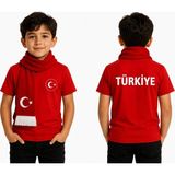 Efendioğlu Design Arkasında Türkiye Yazan Önünde Türk Bayrağı Olan 2026 Dünya Kupası Milli Takım Çocuk Tişörtü - Kırmızı - 10 Yaş
