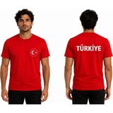 Efendioğlu Design Arkasında Türkiye Yazan Önünde Türk Bayrağı Olan 2026 Dünya Kupası Milli Takım Tişörtü - Kırmızı