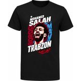 Efendioğlu Design Bordo Mavi Trabzon M.salah Baskılı Pamuklu Çocuk T-Shirt - 2XL - Siyah