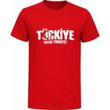 Efendioğlu Design Haydi Türkiye! Dünya Kupası 2026 Türkiye Taraftar Tişörtü Futbol Baskılı Tshirt - Kırmızı - XL