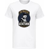 Efendioğlu Design Kısa Kollu Samsun Ilk Adım Yuvarlak Baskılı 19 Mayıs Atatürk Baskılı Pamuklu Çocuk T-Shirt - Beyaz - 12 Yaş