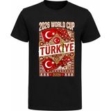 Efendioğlu Design Retro Osmanlı Desenli 2026 Türkiye Dünya Kupası Baskılı Pamuklu Çocuk Tişört - Siyah - 4 Yaş