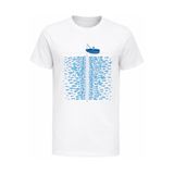 Efendioğlu Design Silent Waters Minimal Balıkçı ve Balık sürüsü Baskılı Unisex regular Tişört