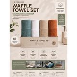 Efendioğlu Türcan 4’lü Waffle El Havlusu Seti 50X90 cm %100 Pamuk Yüksek Su Emici Kurulama Havlusu Yumuşak Dokulu Dayanıklı El Havlusu Beyaz Krem Kahverengi Koyu Yeşil - Beyaz - Taş Rengi - Koyu Kahve - 50 x 90 cm