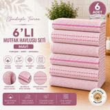 Efendioğlu Türcan PURECOTTON PUDRA 30*50 CM 6 LI ULTRA EMİCİ YUMUŞAK DOKULU MUTFAK EL HAVLUSU - 30 x 50 cm
