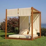 Efes Bahçe Yatağı - Lüks Daybed - Ahşap Takım - Minderler Dahil