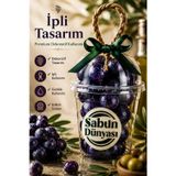 Efes Karası Üzüm Salkımı Sabunu 250 gr, İpli Bitkisel Zeytinyağlı Sabun, Dekoratif Günlük El Yüz Vücut Temizliği - 1 Adet