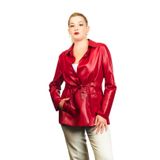 Efes Leather Arven Çift Taraflı%100 Hakiki Deri Ceket (Kırmızı, Large)