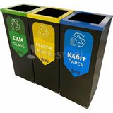 Efesteel Cam Kağıt Plastik Geri Dönüşüm Kutusu