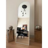 Effe Beyaz Metal Çerçeveli 160x40 Cm Oval Ayaklı Boy Aynası