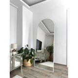 Effe Beyaz Metal Çerçeveli 180x70 Cm Oval Ayaklı Boy Aynası