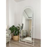 Effe Beyaz Metal Çerçeveli 180x70 Cm Pencere Model Oval Ayaklı Boy Aynası