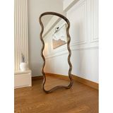 Effe Doğal Ahşap Çerçeveli Bulut Model 180x80 Cm Ceviz Ayakli Boy Aynasi
