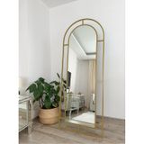 Effe Gold Metal Çerçeveli 180x70 Cm Pencere Model Oval Ayaklı Boy Aynası