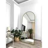 Effe Gold Metal Çerçeveli 180x80 Cm Oval Ayaklı Boy Aynası