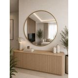 Effe Gold Metal Çerçeveli 90 Cm Yuvarlak Ayna