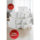 Effe home 10 Adet Büyük Buzdolabı Raf Düzenleyicisi 29x20x13 Cm