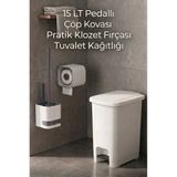 EFFE HOME 3'lü Banyo ve Tuvalet Seti Çöp Kovası, Fırça ve Kağıtlık Birarada