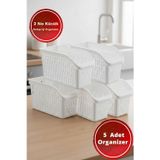 Effe home 5 Adet Küçük Buzdolabı Raf Düzenleyicisi 29x14x17 Cm