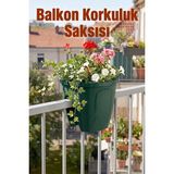Effe Home Dekoratif Balkon Korkuluk Saksısı Oval 1 Adet - Yeşil