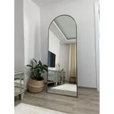 Effe Pirinç Eskitme Çerçeveli 180x70 Cm Ayaklı Oval Boy Aynası