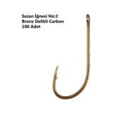 Effe Sazan İğnesi No:2 Bronz Delikli Carbon 100 Adet 92666-2 No : 2