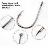 Effe Sazan İğnesi No:2 Nikel Delikli Carbon 100 Adet 192553-2