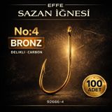 Effe Sazan İğnesi No:4 Bronz Delikli Carbon 100 Adet 92666-4