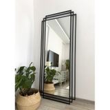 Effe Siyah Metal Çerçeveli 180x80 Cm Dekoratif Ayna 180x80cm-3-lü-siyah