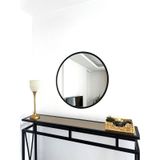 Effe Siyah Metal Çerçeveli Yuvarlak Ayna 60 Cm