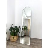 Effe Yapı Dekor Beyaz Metal Çerçeveli 160x40 cm Oval Ayaklı Boy Aynası