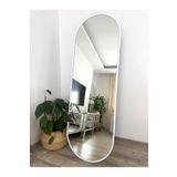 Effe Yapı Dekor Beyaz Metal Çerçeveli 180X60 cm Elips Model Ayaklı Boy Aynası