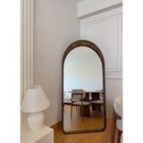 Effe Yapı Dekor EFFE YAPI DEKOR Oval Ayaklı Boy Aynası Doğal Ahşap Çerçeve ile 180x80 cm Ceviz Renk