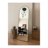 Effe Yapı Dekor Gold Metal Çerçeveli 160X40 cm Oval Ayaklı Boy Aynası