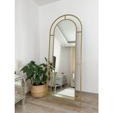 Effe Yapı Dekor Gold Metal Çerçeveli 180 x 70 cm Pencere Model Oval Ayaklı Boy Aynası