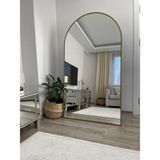 Effe Yapı Dekor Gold Metal Çerçeveli 180x100 cm Ayaklı Oval Boy Aynası