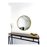 EFFE YAPI DEKOR Gold Metal Çerçeveli 50 Cm Yuvarlak Ayna