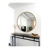 EFFE YAPI DEKOR Gold Metal Çerçeveli 90 Cm Yuvarlak Ayna