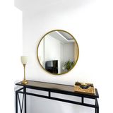 Effe Yapı Dekor Gold Metal Çerçeveli Yuvarlak Ayna 70 cm - Altın