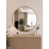 Effe Yapı Dekor Gold Metal Yuvarlak Ayna 80 cm - Sarı
