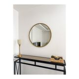 EFFE YAPI DEKOR Metal Eskitme Çerçeveli Yuvarlak Ayna 60 Cm
