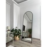 Effe Yapı Dekor Oval Boy Aynası 180x60 Ayarlanabilir Metal Çerçeve Siyah Renk