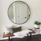 Effe Yapı Dekor Siyah Metal Çerçeveli 100 cm Yuvarlak Ayna - 100 x 100 cm