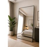 Effe Yapı Dekor Siyah Metal Çerçeveli 180X100 cm Dikdörtgen Model Duvar Aynası (Ayaksız)